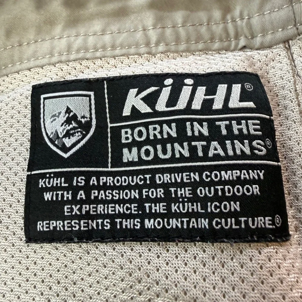 Kuhl Mens 32 Olive Green Vintage Patina Dye Cargo‎ Hiking Shorts 1988